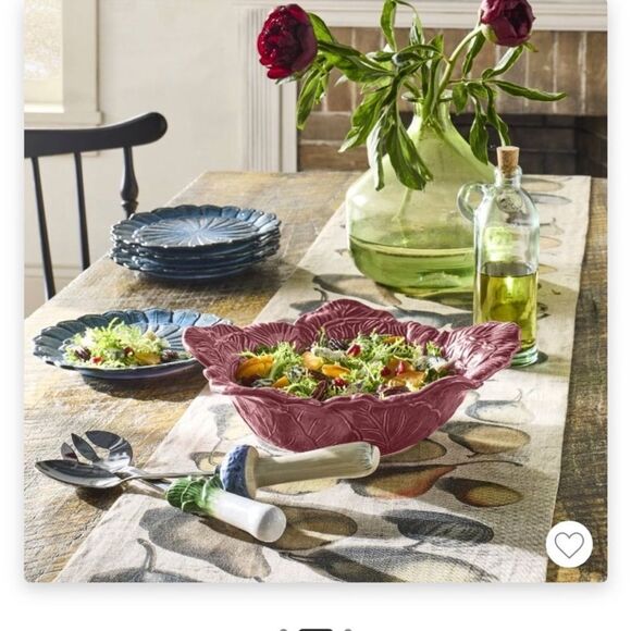 John Derian 1pc Stoneware Feather Salad Plate in Blue - Picture 8 of 11